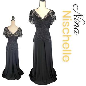 NINA NISCHELLE Lace Drop Waist Formal Gown sz 16